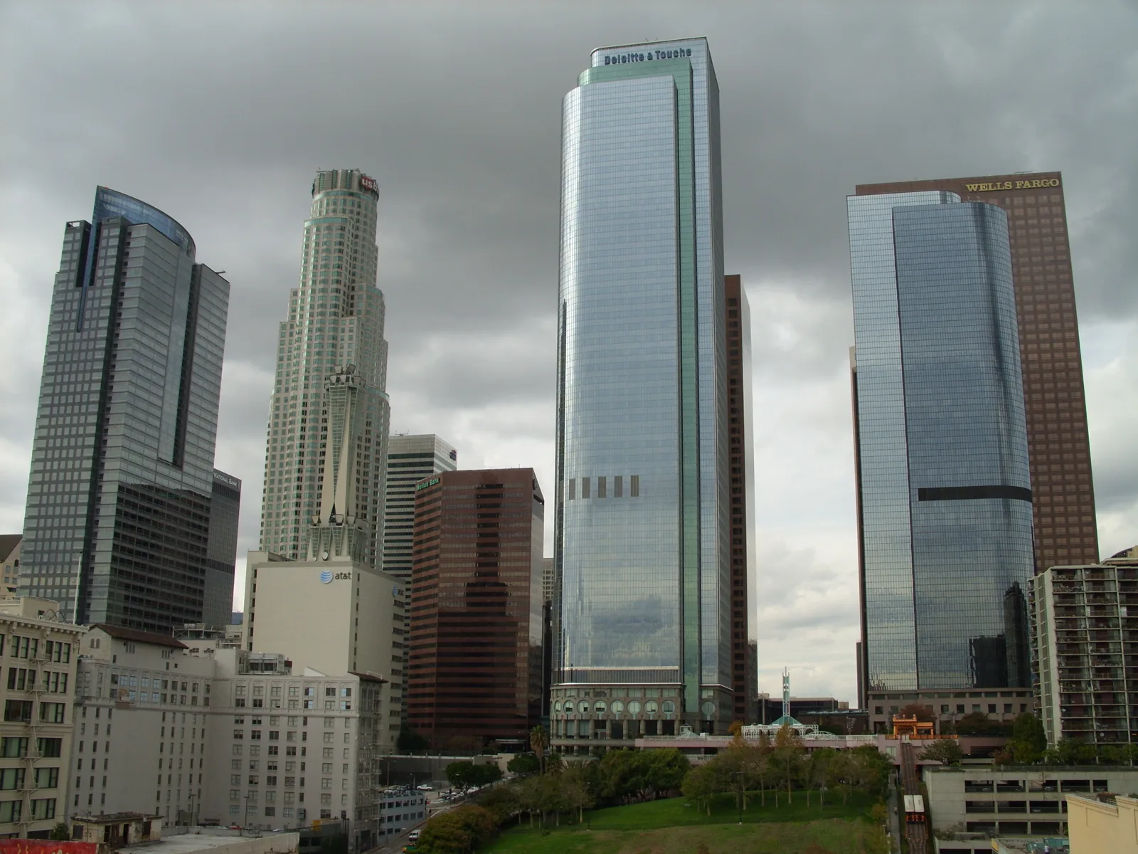 Downtown Los Angeles financial district skyline